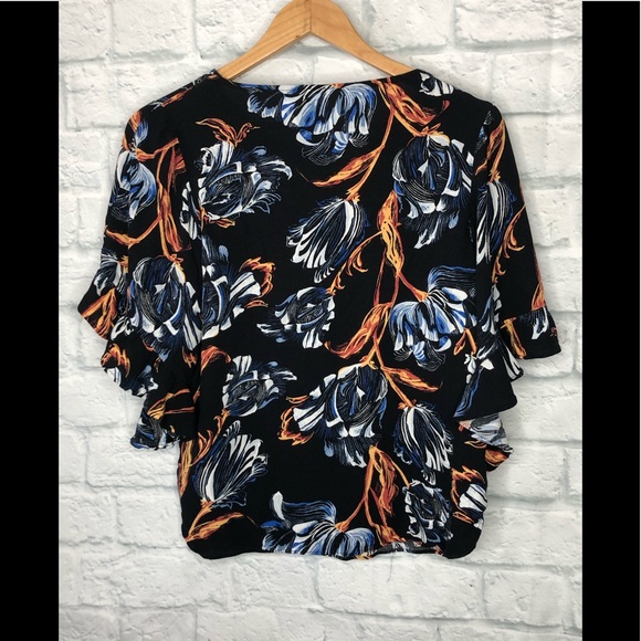 Lauren Conrad Blouse Top Short Sleeve Floral - Picture 2 of 7